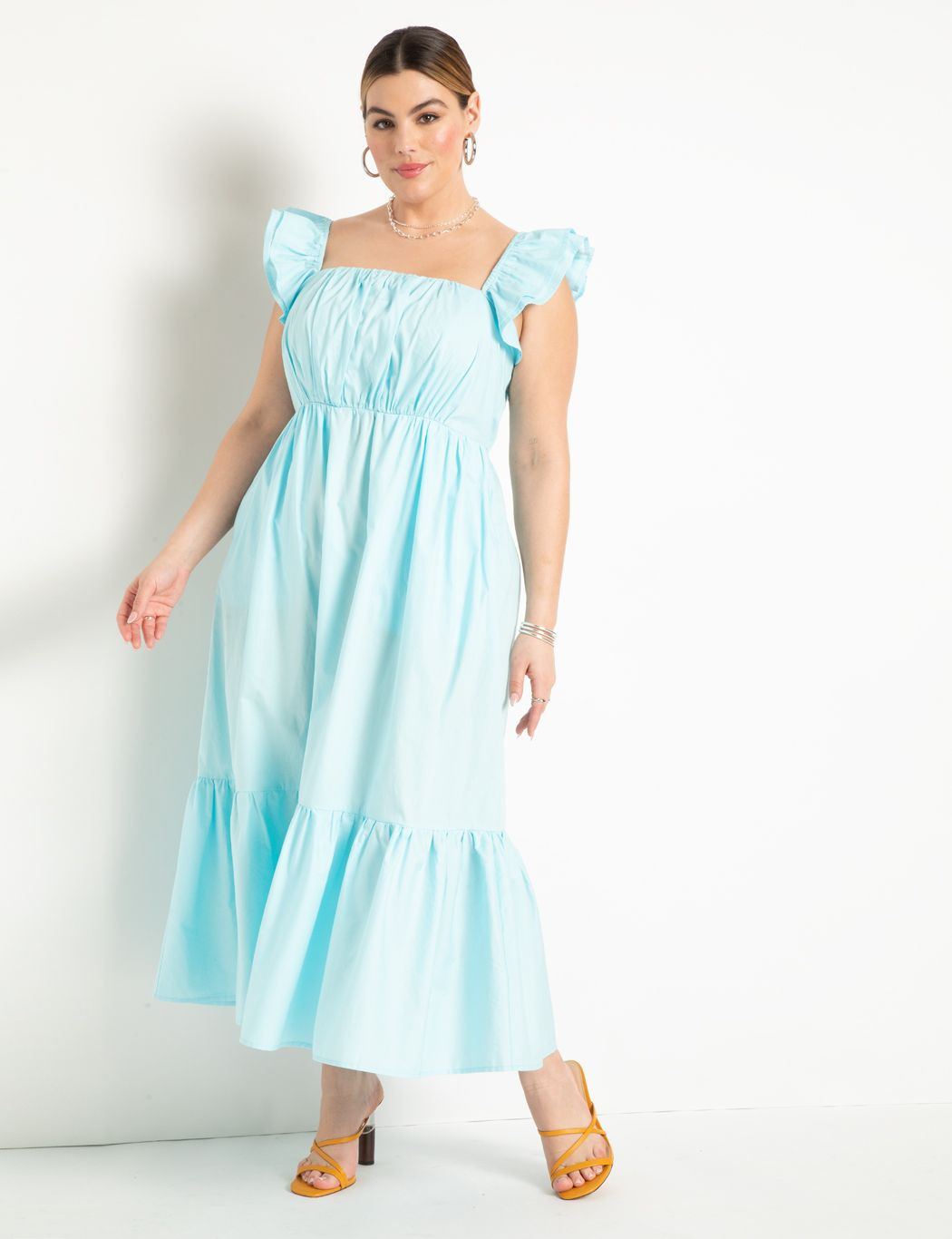 Flutter Sleeve Maxi Dress | Eloquii