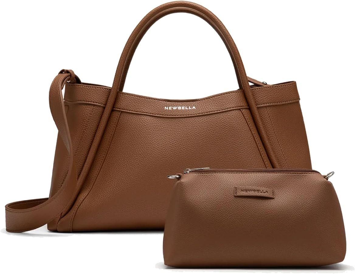 NEWBELLA Kelly Vegan Leather Tote Bag for Women, Hobo Shoulder Bag, Crossbody Handbag with Matchi... | Amazon (US)