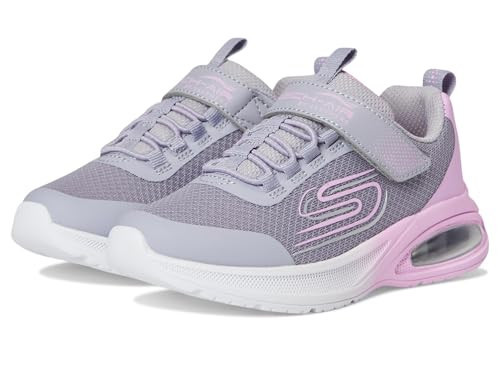 Skechers Kids Girls Microspec Max Advance - Fly 3 Sneaker, Grey/Lavender, 1.5 Little Kid | Amazon (US)