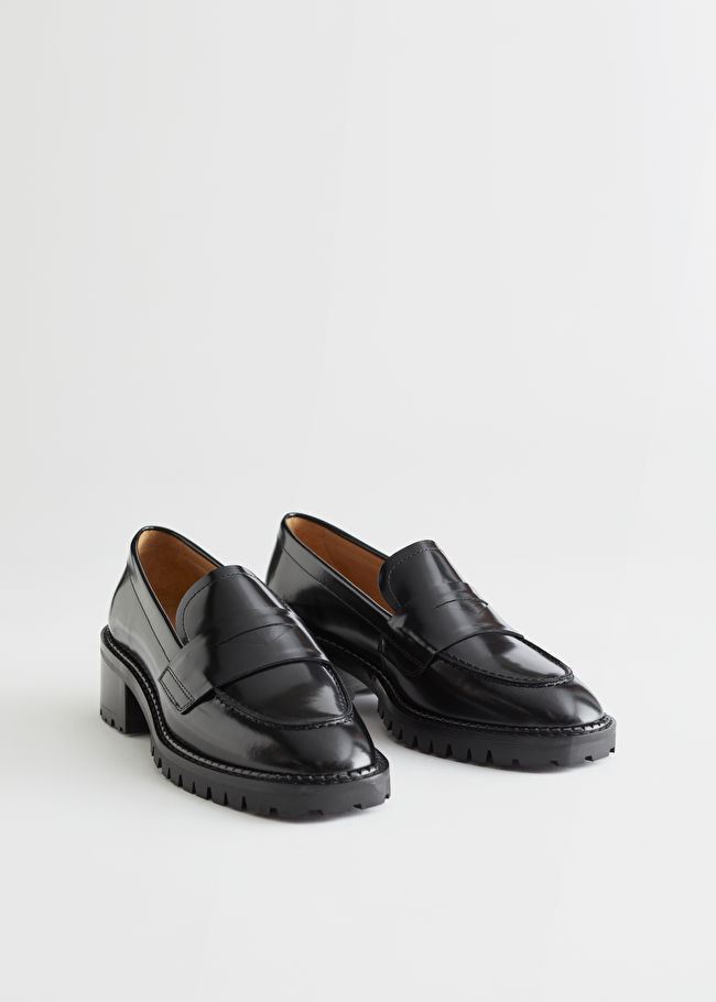 Heeled Leather Penny Loafers | & Other Stories (EU + UK)