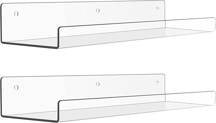 upsimples Acrylic Shelves for Bathroom Storage, 15" Floating Shelves Wall Organizer for Perfume, ... | Amazon (US)