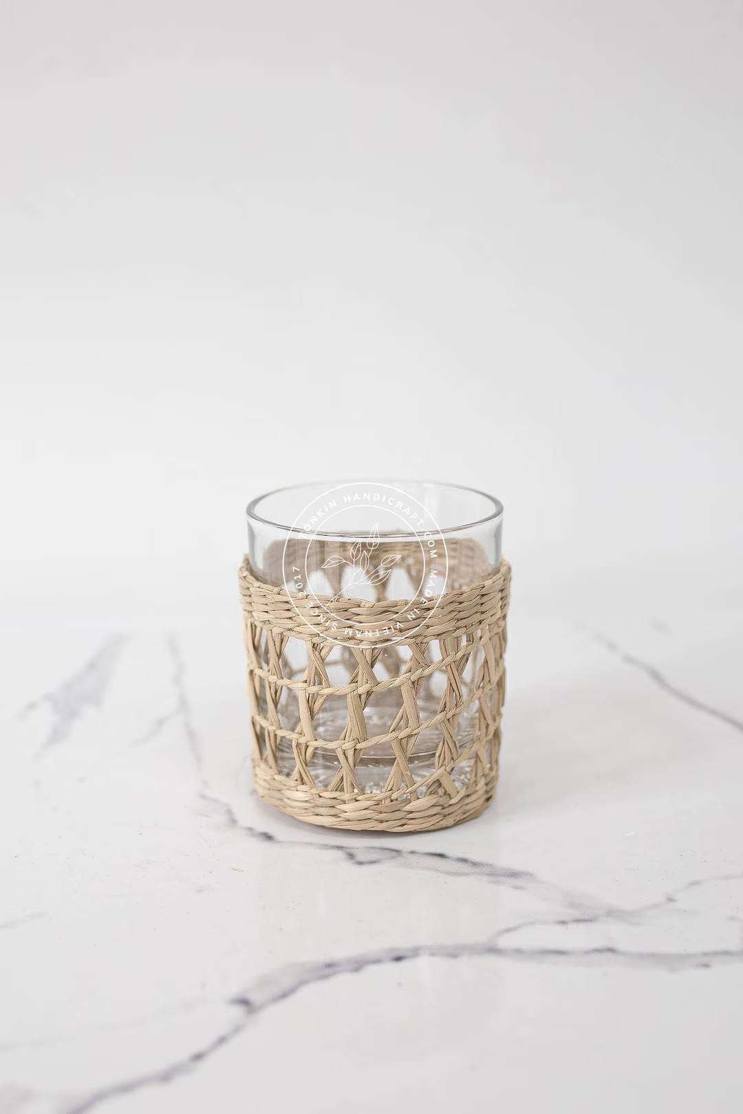 Seagrass Glassware,wrapped Drink Tumbler, Woven Seagrass Wrapped Glassware, Seagrass Cup Holder D... | Etsy (US)