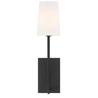Crystorama Lena 1-Light Black Forged Sconce | The Home Depot