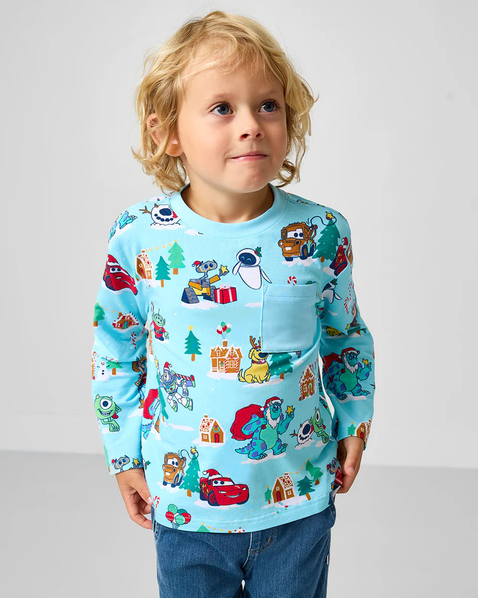 Pixar Christmas Village Relaxed Pocket Tee | Little Sleepies