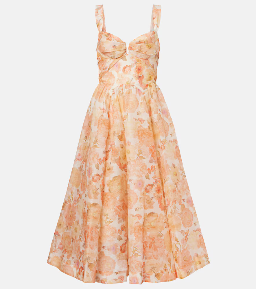 Zimmermann Rebellion floral linen and silk midi dress | Mytheresa (DACH)