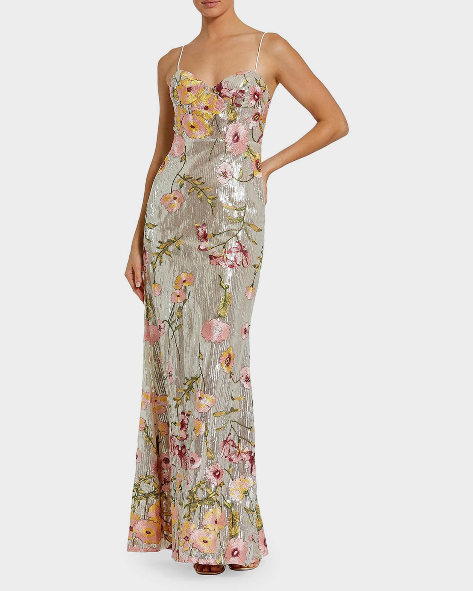 Bustier Floral Appliqué Gown | Neiman Marcus