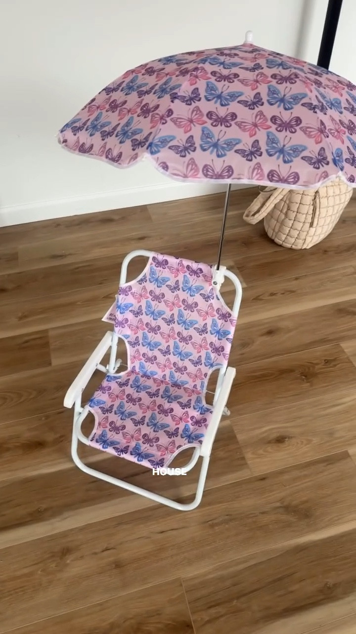 The CUTEST toddler chair for the summer! It’s perfect for the beach and the umbrella has an attachment on the back so you can carry it all in one. 💜🏝️☀️

#LTKkids #LTKSeasonal