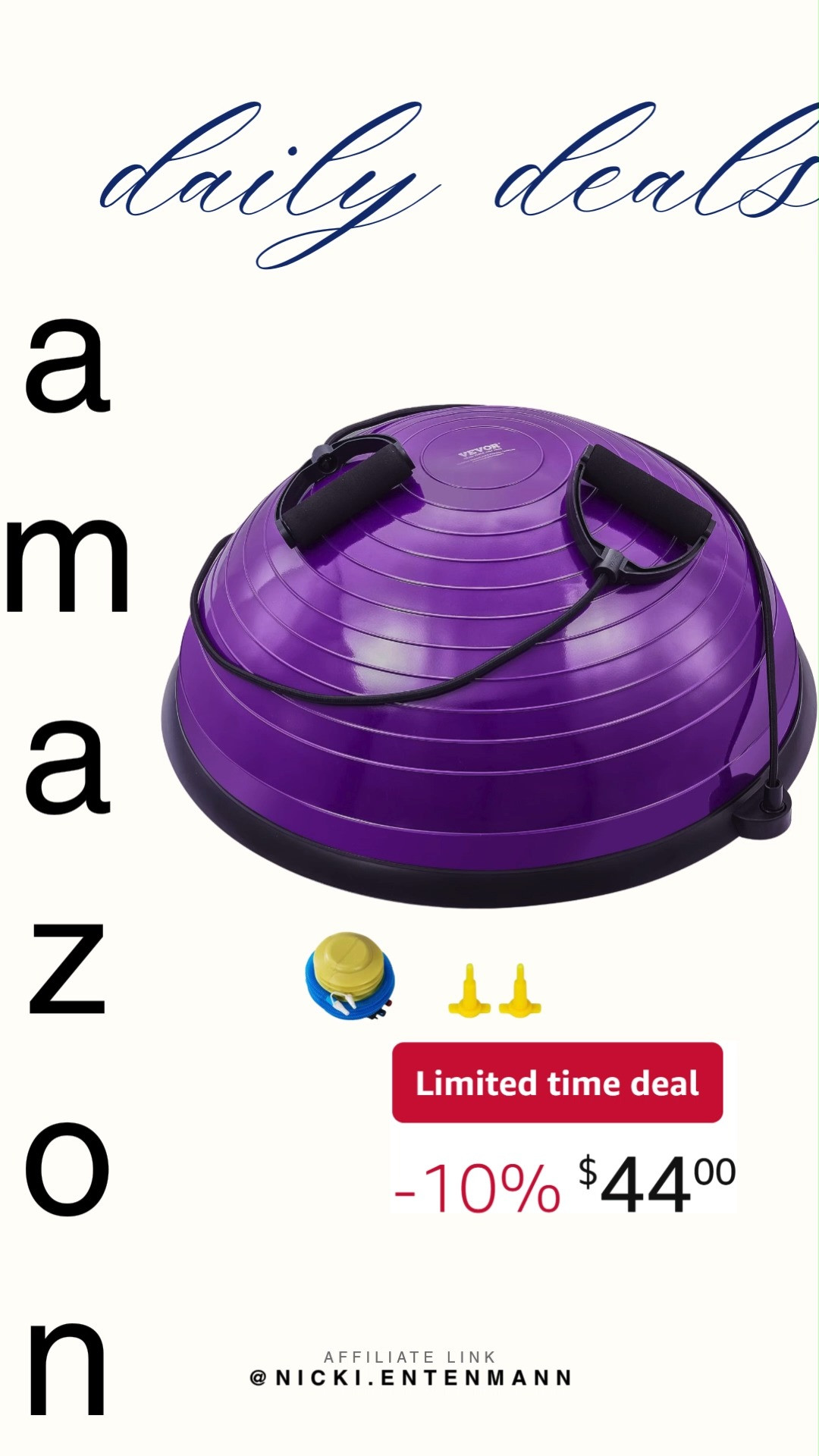 Level up training with VEVOR Half Exercise Ball Trainer 23/26 inch Balance Ball 1500lbs Capacity Stability Ball Yoga Ball with Resistance Bands crafted for strength and stability. Perfect for full body workouts. #vevor #exerciseball #balancetrainer #stabilityball #yogaball #fitnessgear #homegym #strengthtraining #gymessentials #shoppingdeal 🏋️‍♀️🧘‍♂️🔥 

 #LTKActive #LTKHome #LTKSaleAlert