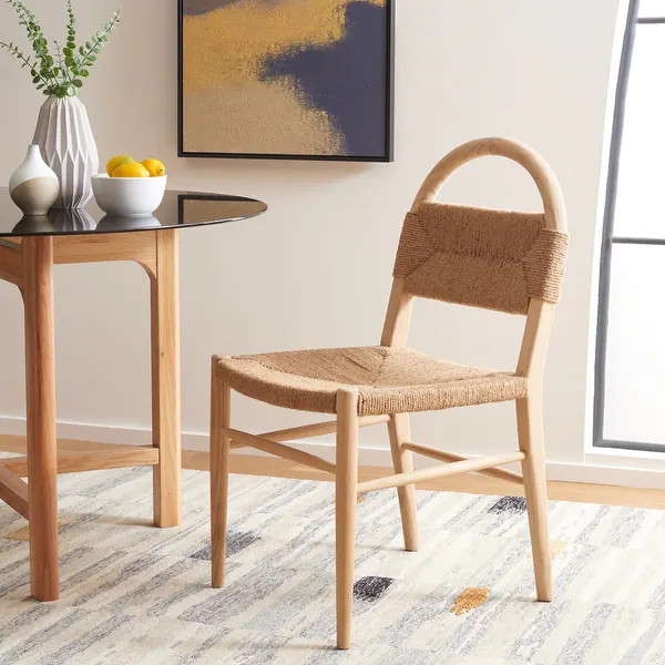 SAFAVIEH Home Collection Ottilie Dining Chair - 19" W x 19" D x 37" H - Natural | Bed Bath & Beyond