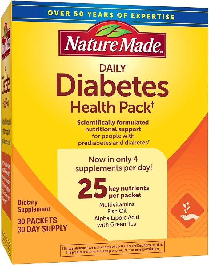 Nature Made Daily Diabetes Health Pack, Dietary Supplement for Nutritional Support, 30 Packets, 3... | Amazon (US)