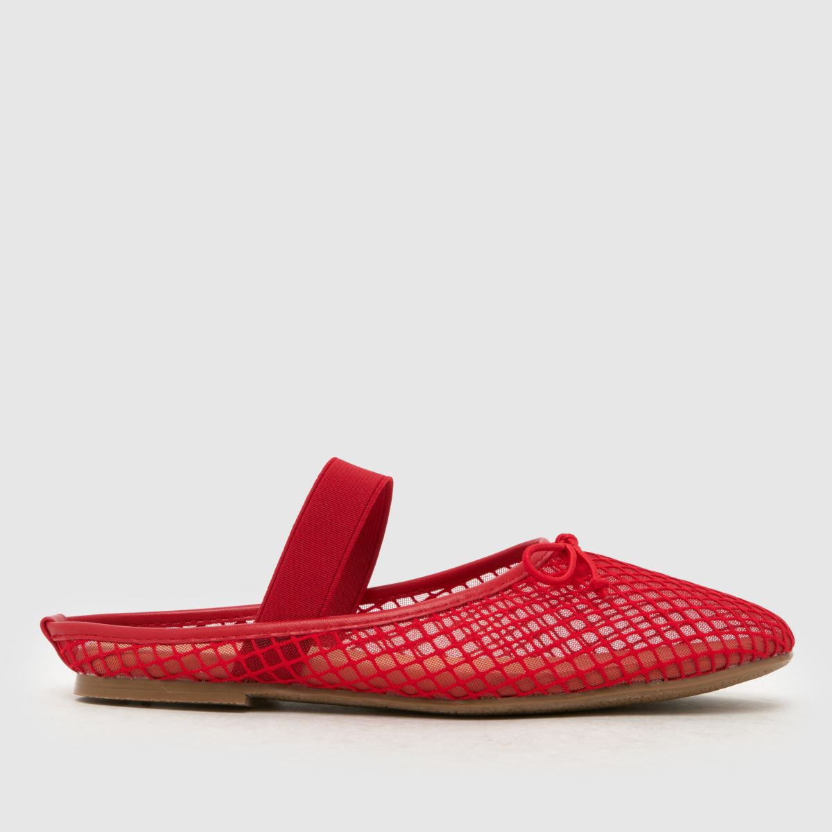 Womens Red schuh Linnet Backless Mesh Ballerina Flat Shoes | schuh | Schuh