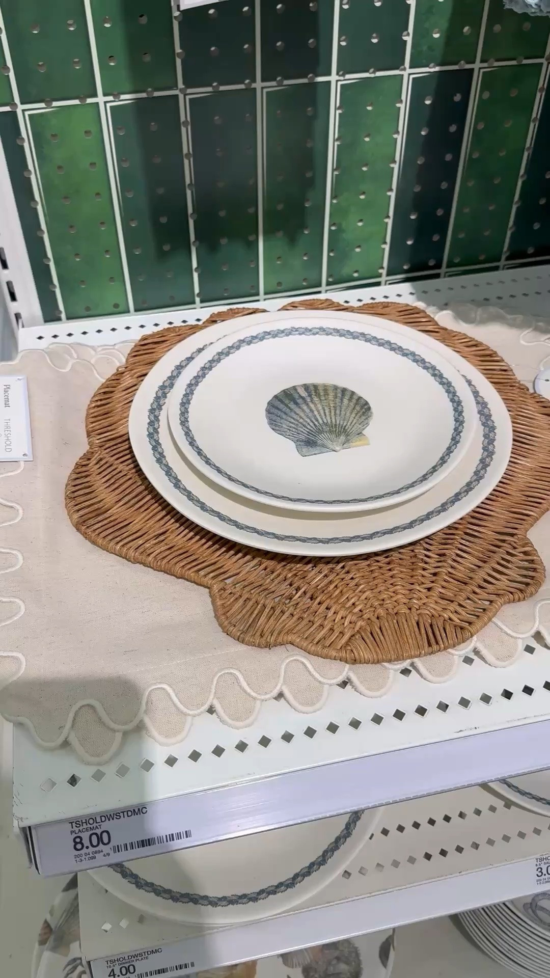 Gorgeous melamine dinnerware and I love the shell plate chargers!  Home entertaining, patio decor

#LTKHome #LTKdayinmylife #LTKSeasonal