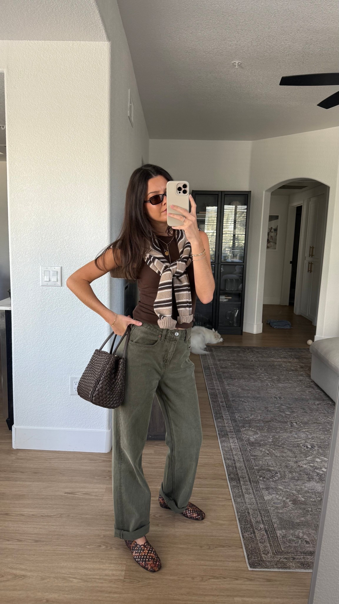 Outfit of the day! I’m 5’7” wearing size 25 in the jeans and small in the sweater! Shoes are true size 8! 

#LTKSeasonal #LTKootd #LTKgrwm