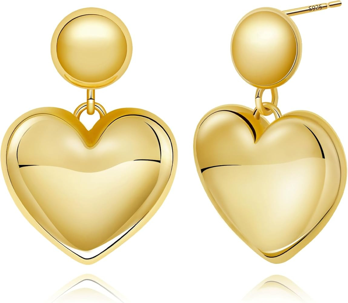 14K Gold Earring Cross Waterdrop Butterfly Heart Knot Earrings for Women Gold Silver Cross Leverb... | Amazon (US)