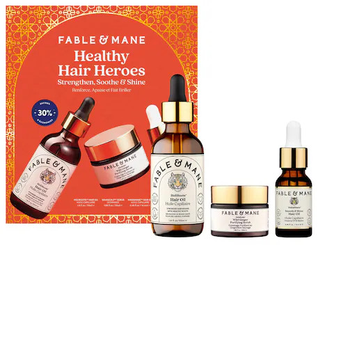 Healthy Hair Heroes Pre-wash Oil, Scalp Scrub, and Smoothing Oil Set | Sephora (US)