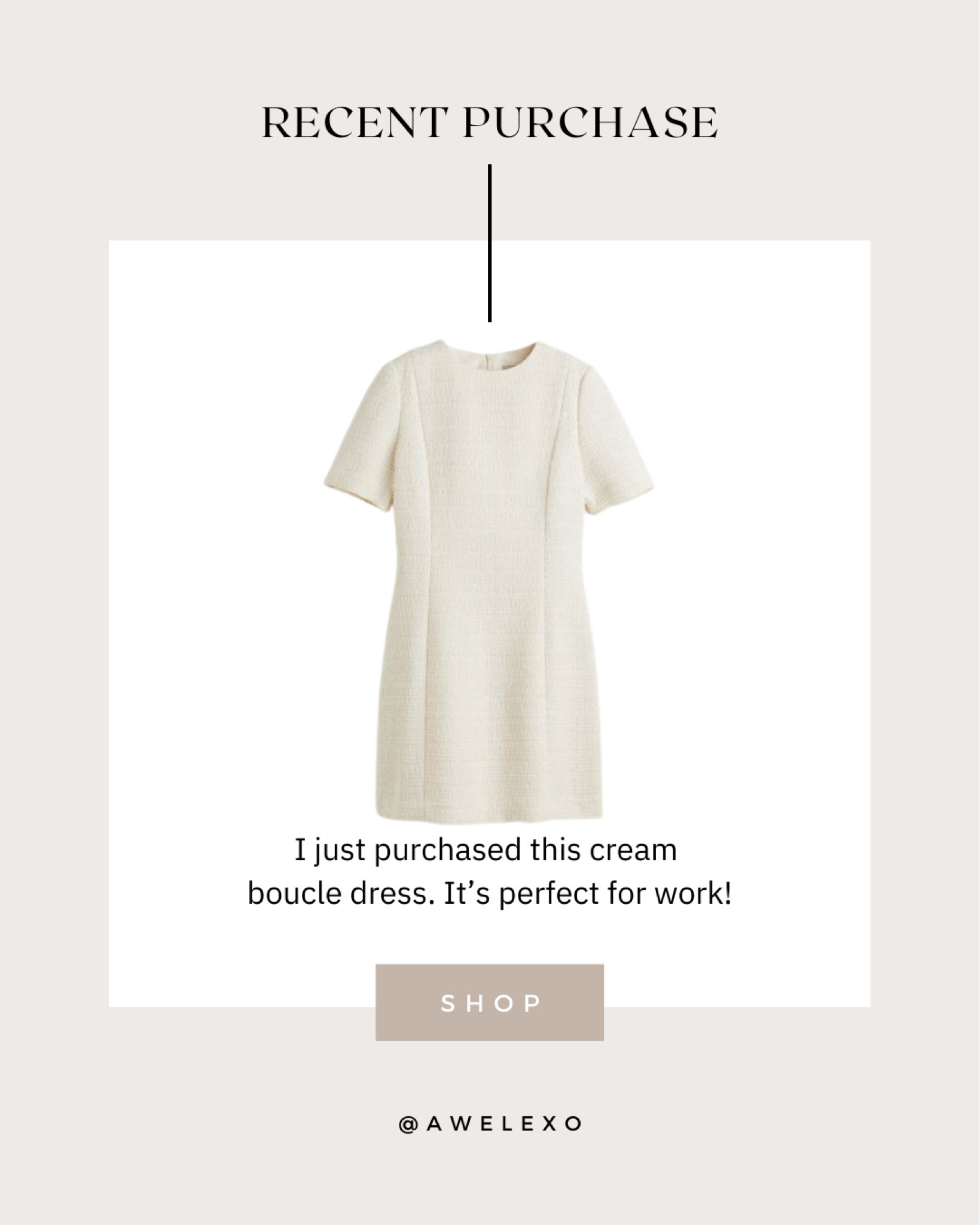 This cream dress is perfect for work! 

Bouclé • Tweed • Chanel • Work
Wear • Suit • Winter White • Mini Dress

#LTKworkwear #LTKunder100 #LTKstyletip