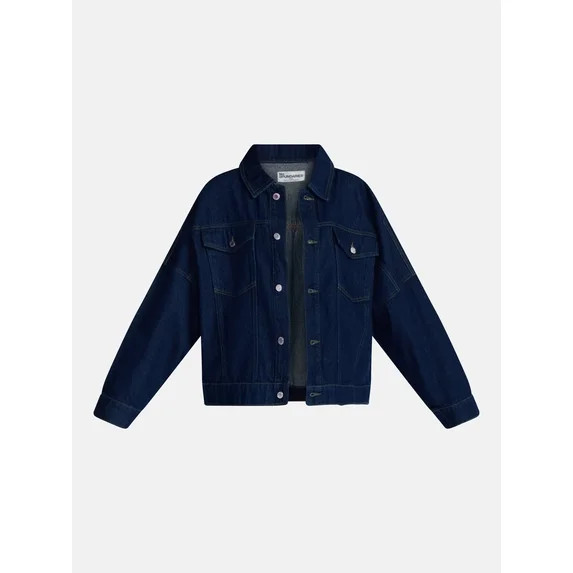 No Boundaries Oversized Denim Cotton Jacket, Women’s XXS-4X | Walmart (US)