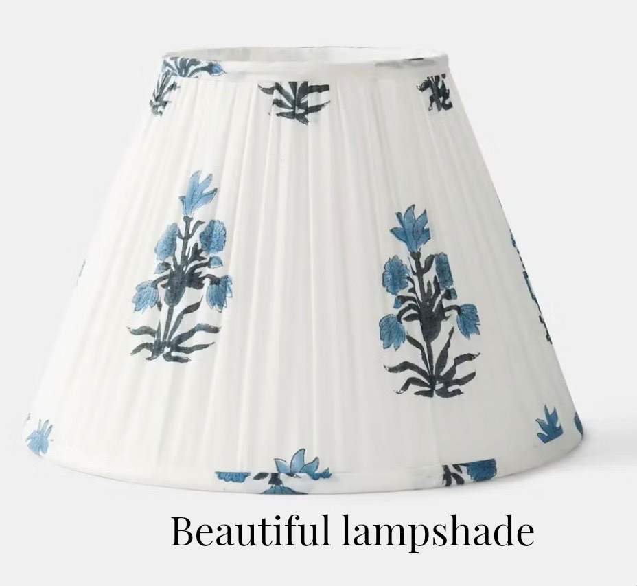 Gorgeous pleated lampshade with blue blossom flowers

#LTKSeasonal #LTKSaleAlert #LTKHome