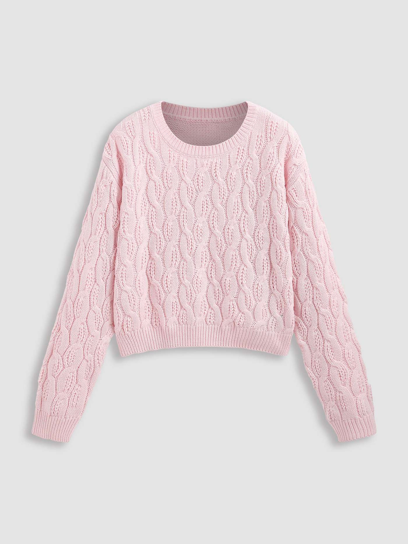 Round Neck Cable Knit Sweater | Cider