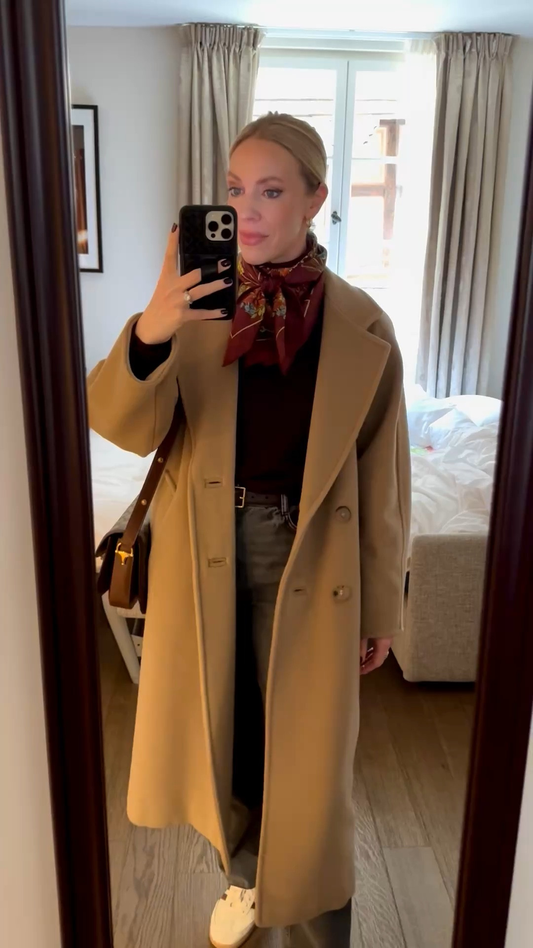 Classic spring style, European vacation, camel coat, Gucci silk scarf, gray jeans, Gucci bag, spring outfit

#LTKootd #LTKSeasonal #LTKOver40