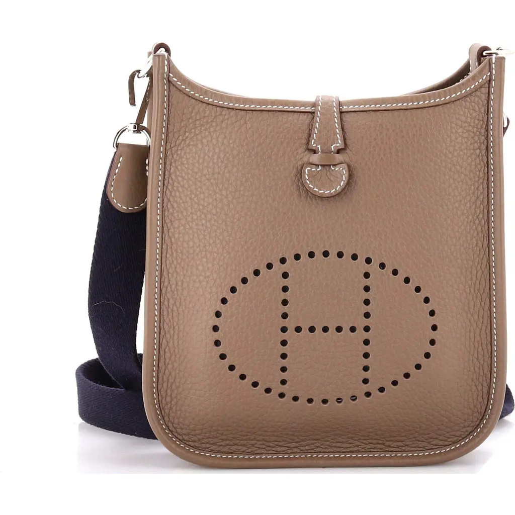 Pre-Owned Hermes Evelyne Bag Gen III Clemence TPM in Etoupe at Nordstrom, Size X-Small | Nordstrom