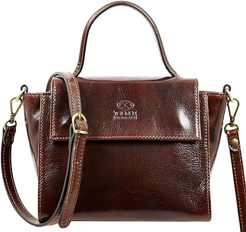 Leather Handbag for Women Small Top Handle Clutch Women's Purse Shoulder Bag – Time Resistance | Amazon (US)