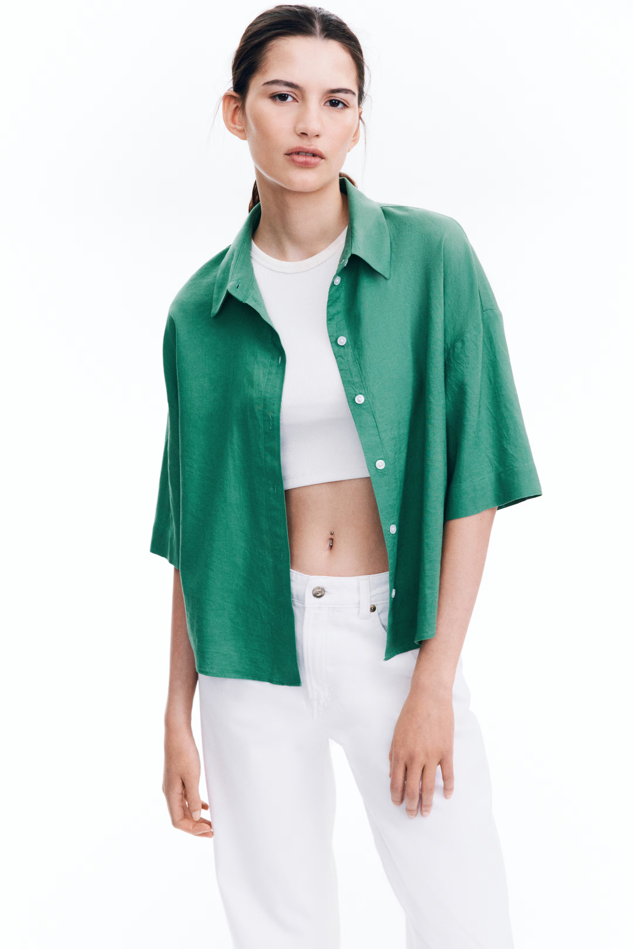 Linen-Blend Shirt | H&M (US + CA)