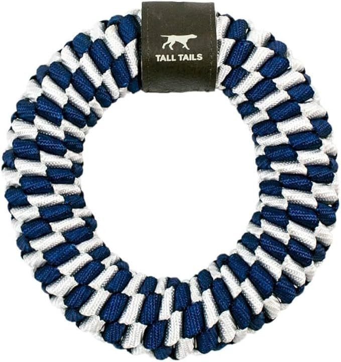 Tall Tails Navy Braided Ring Dog Toy, Navy, White, 6inch, PT622 | Amazon (US)