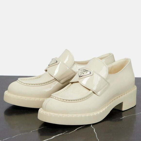 PRADA Triangle Logo Patent Leather Platform Loafers Drivers Flat Shoes | Poshmark