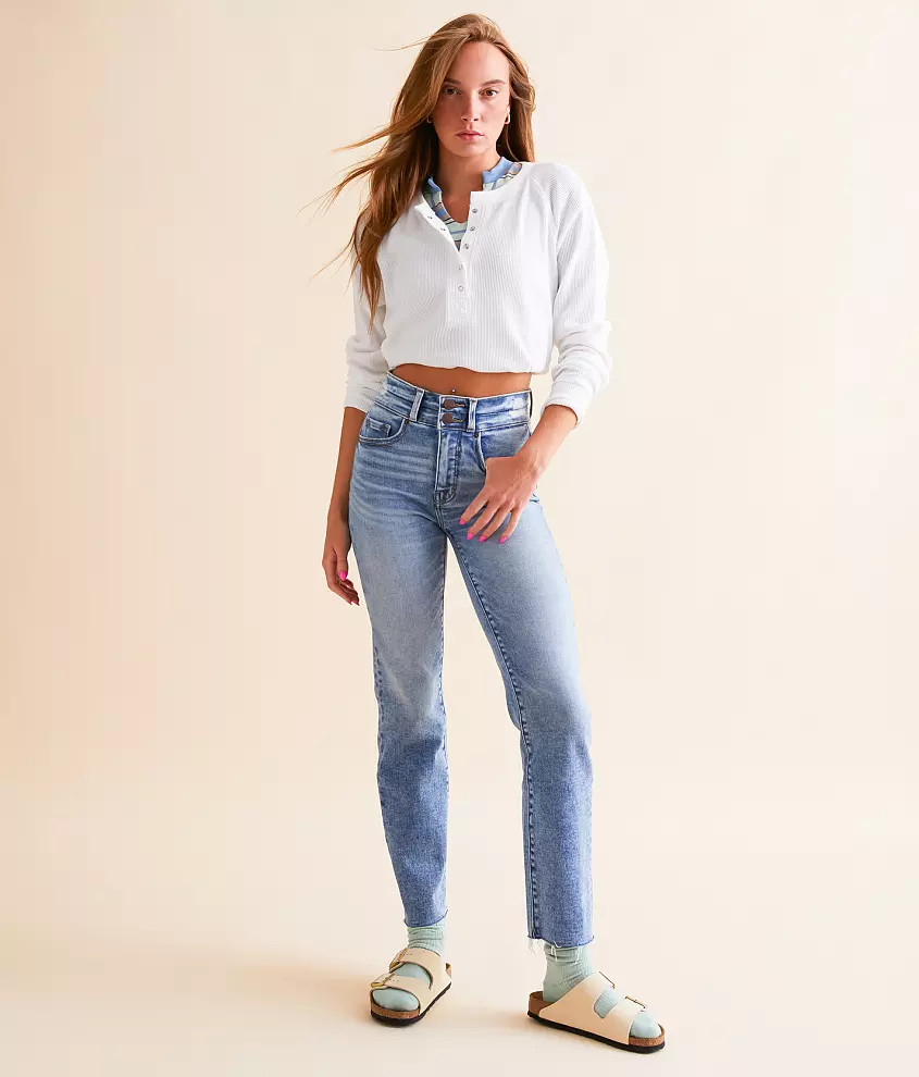 Billie Cropped Straight Stretch Jean | Buckle
