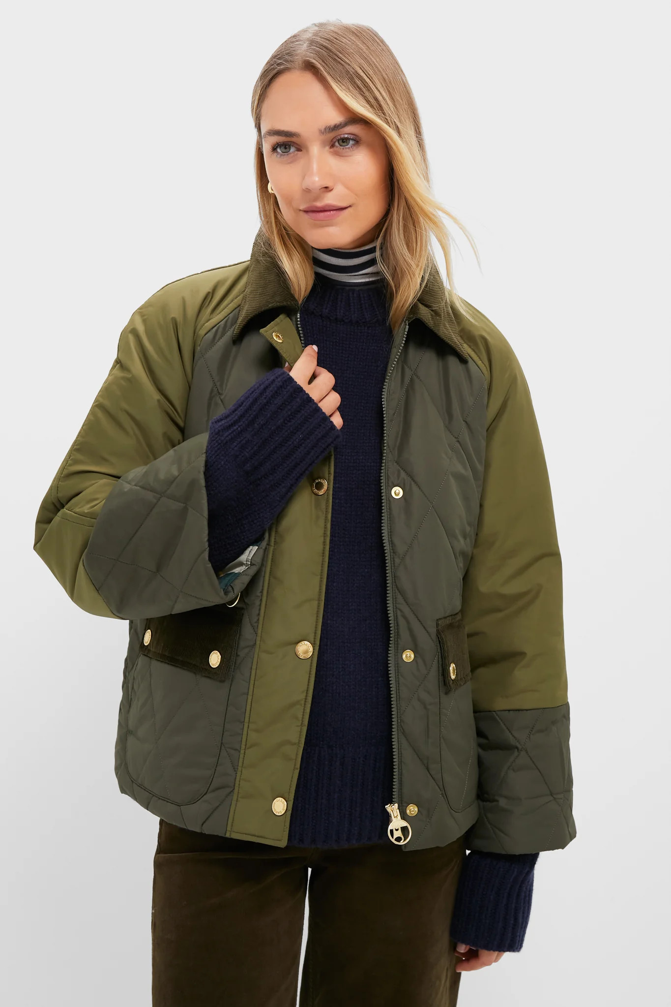 Olive and Dark Moss Martha Quilted Jacket | Tuckernuck (US)