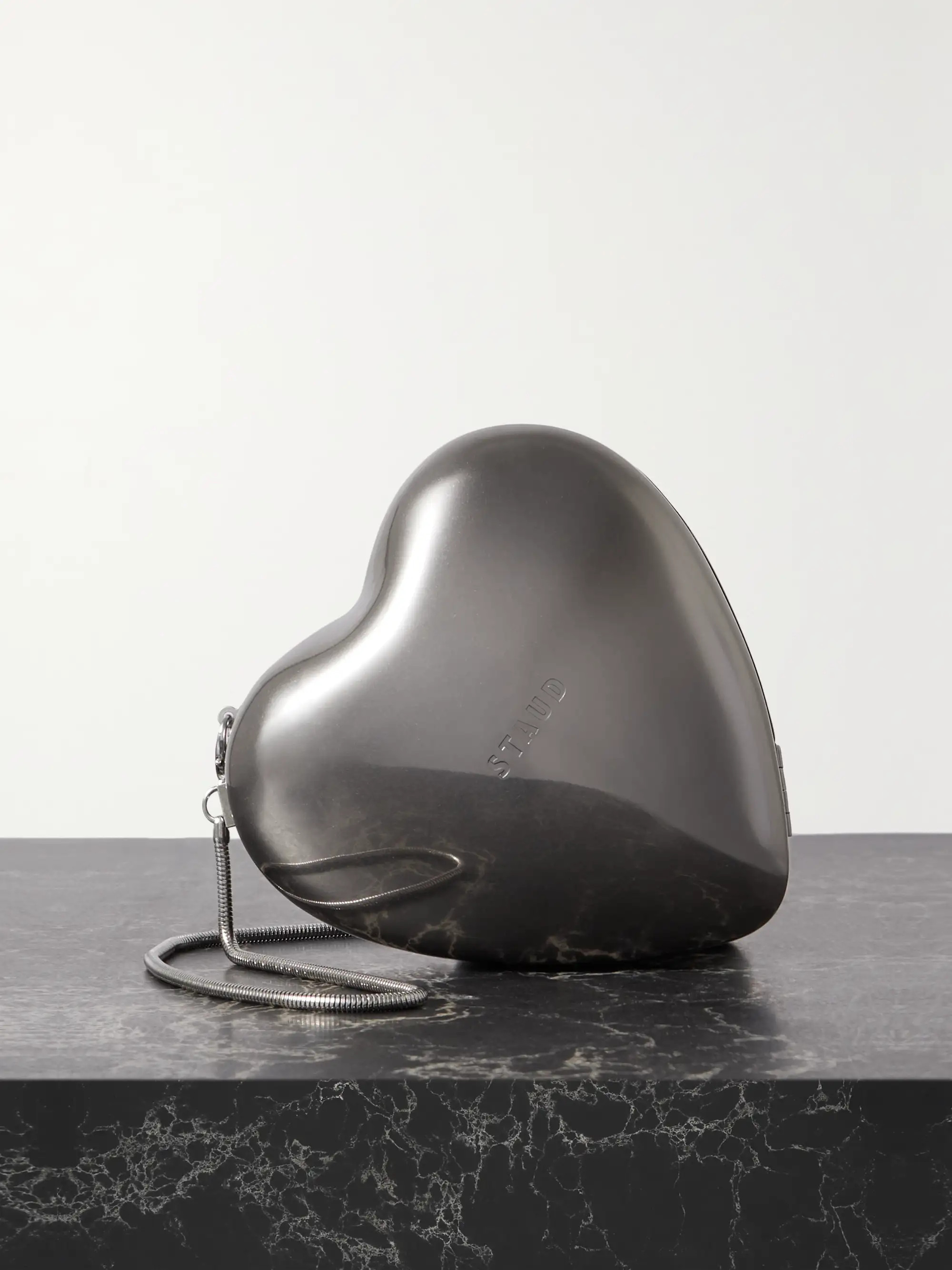 Heart-shaped silver-tone clutch | NET-A-PORTER (US)