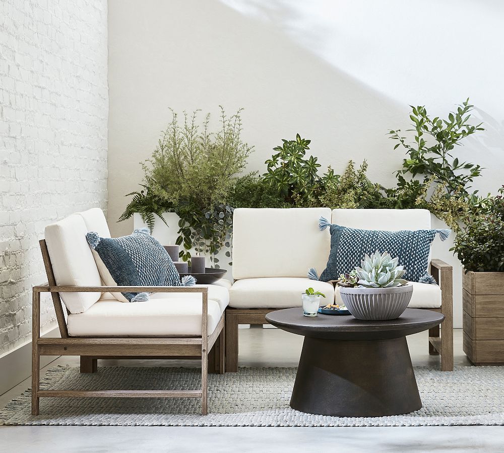 Indio Eucalyptus 3-Piece L-Shaped Outdoor Sectional | Pottery Barn (US)