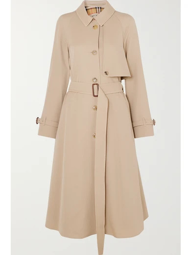 Burberry - The Cinderford Wool-gabardine Trench Coat - Beige | NET-A-PORTER (US)