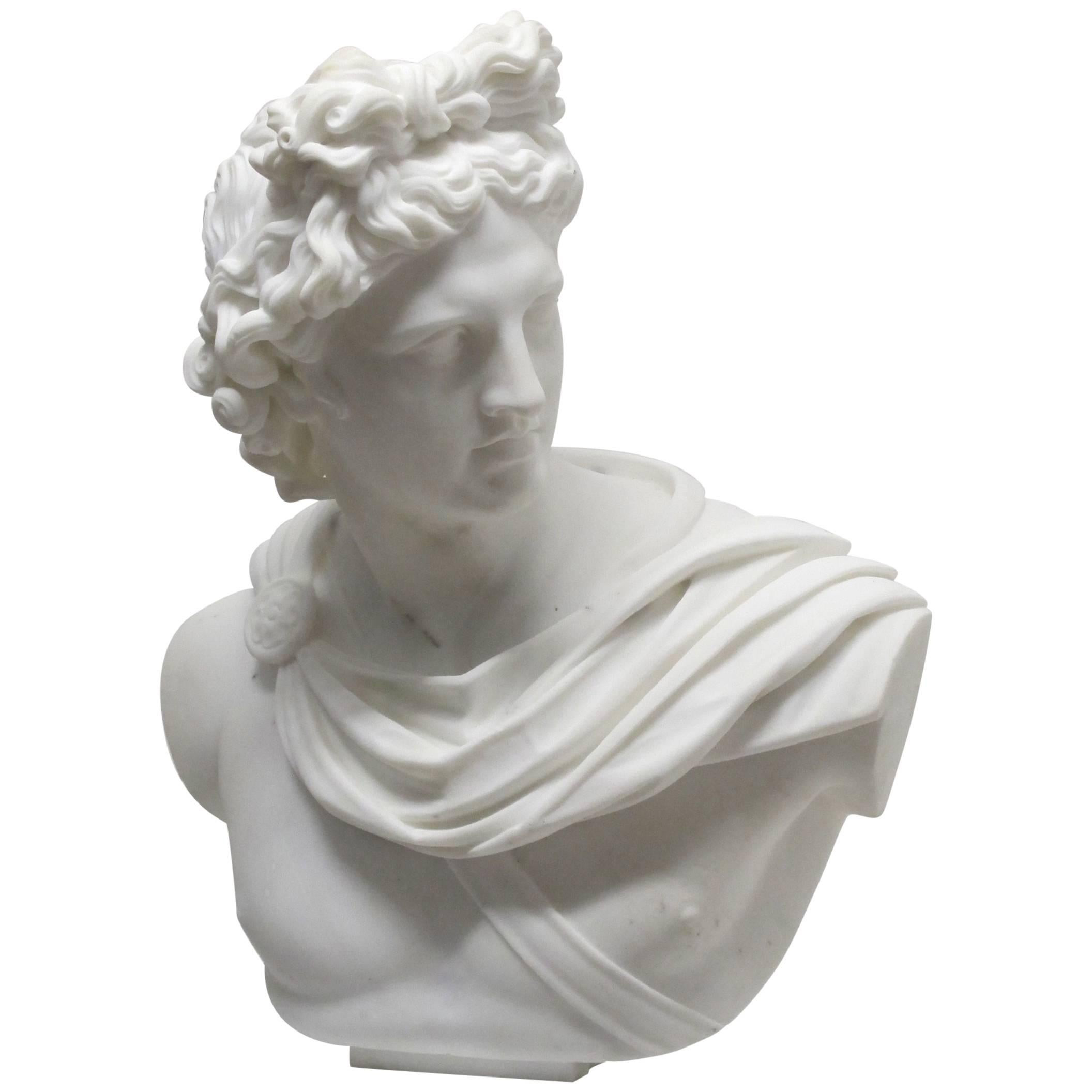 Life size Marble Bust sculpture of Apollo, Italy 19th Century | 1stDibs
