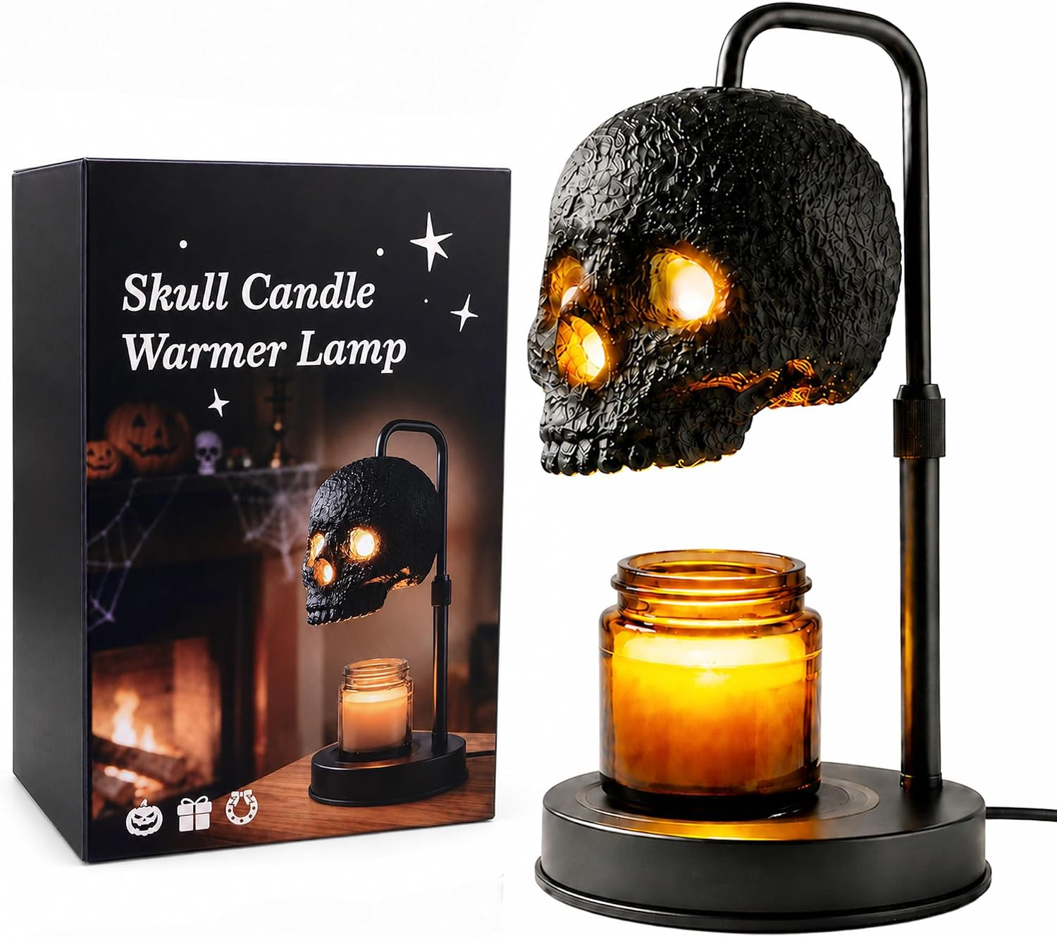 Skull Candle Warmer Lamp with Timer & Dimmer,Skeleton Gothic Home Decor | Amazon (US)