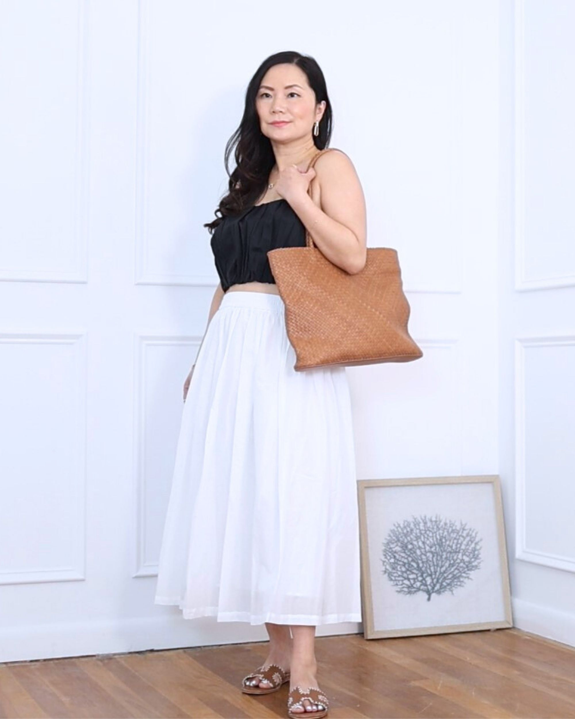 Wearing this crop top from Abercrombie (S) and skirt from Mango (S) with a tote bag and flat sandals. Love how breezy and flattering this look is! Perfect for petites like me at 5’2”.

#LTKOver40 #LTKStyleTip #LTKPetite