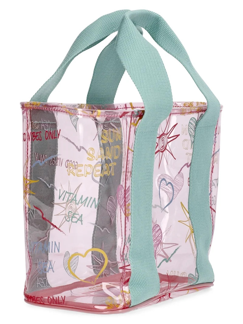 No Boundaries Women's Multicolor Clear Mini Tote Handbag | Walmart (US)