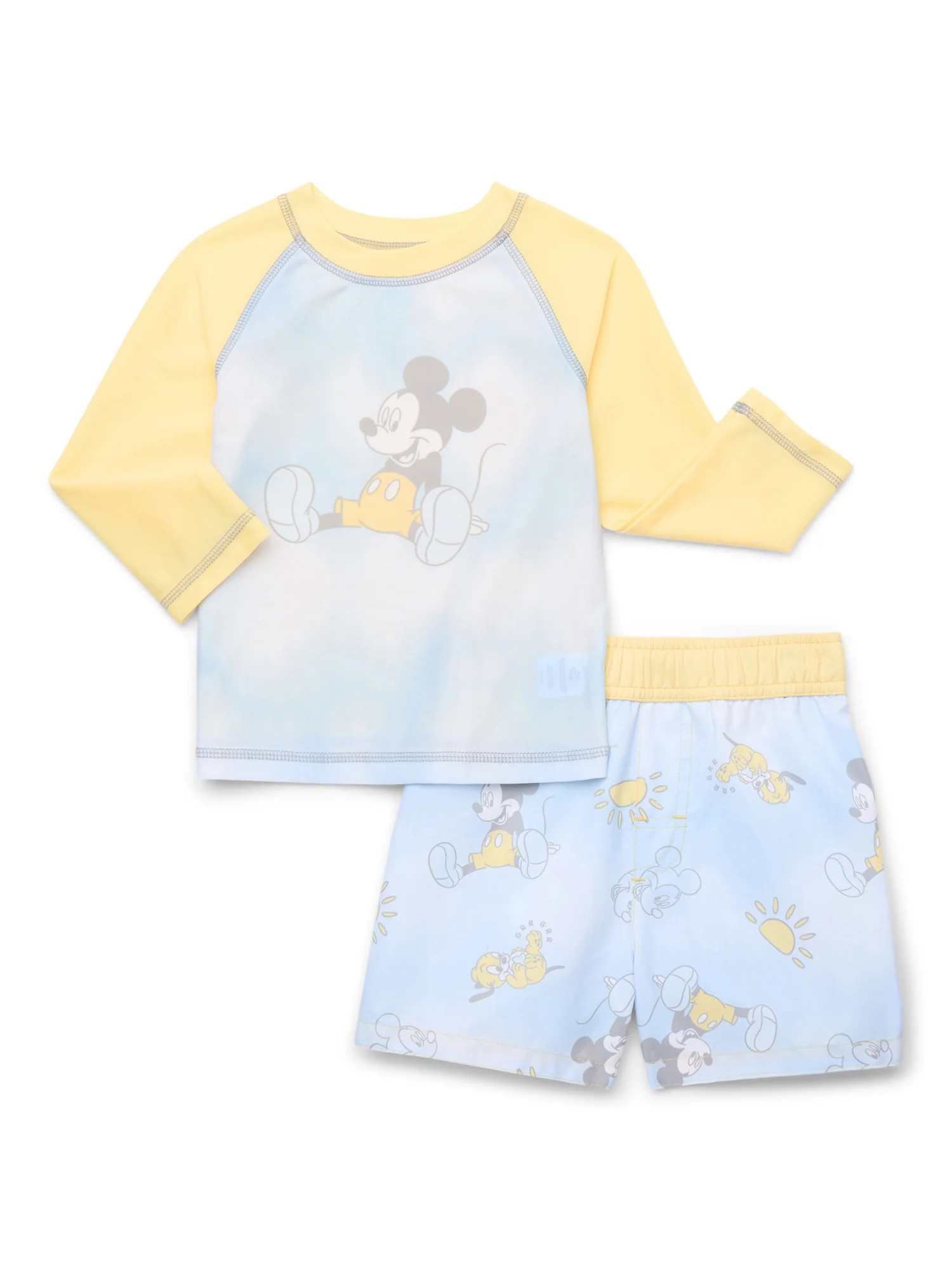 Mickey Mouse Baby Boys Rashguard and Swim Trunks Set, 2-Piece, Sizes 12M-24M | Walmart (US)