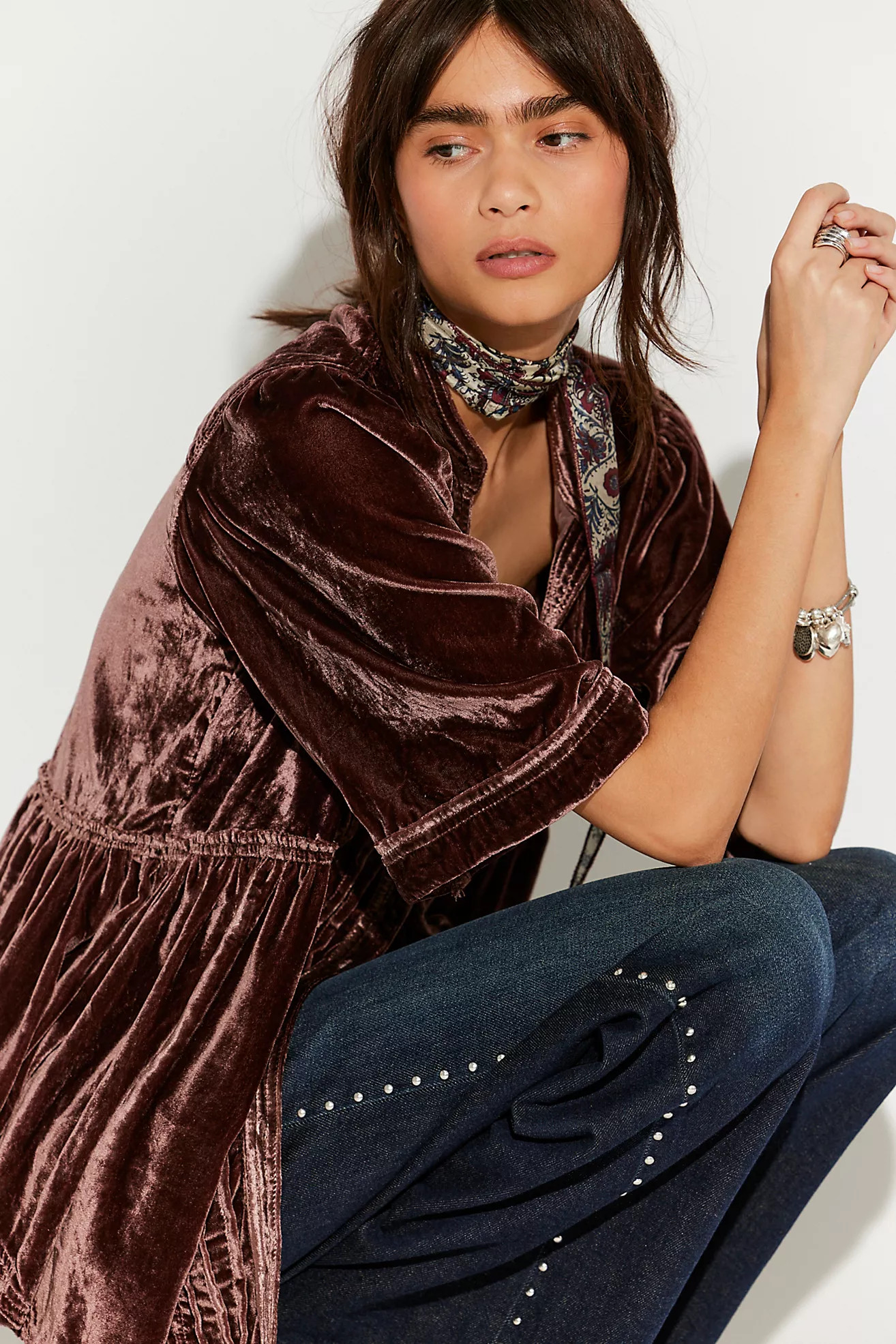We The Free Velvet Willow Button Down | Free People (Global - UK&FR Excluded)