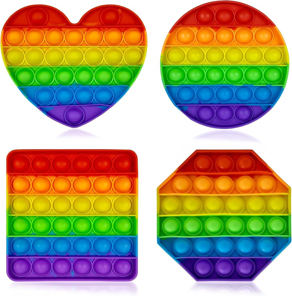 4 Pack Fidget Toys,Pop Fidgets Pack Party Favors for Kids & Adults,Push Sensory Toys Bulk Toddler... | Amazon (US)