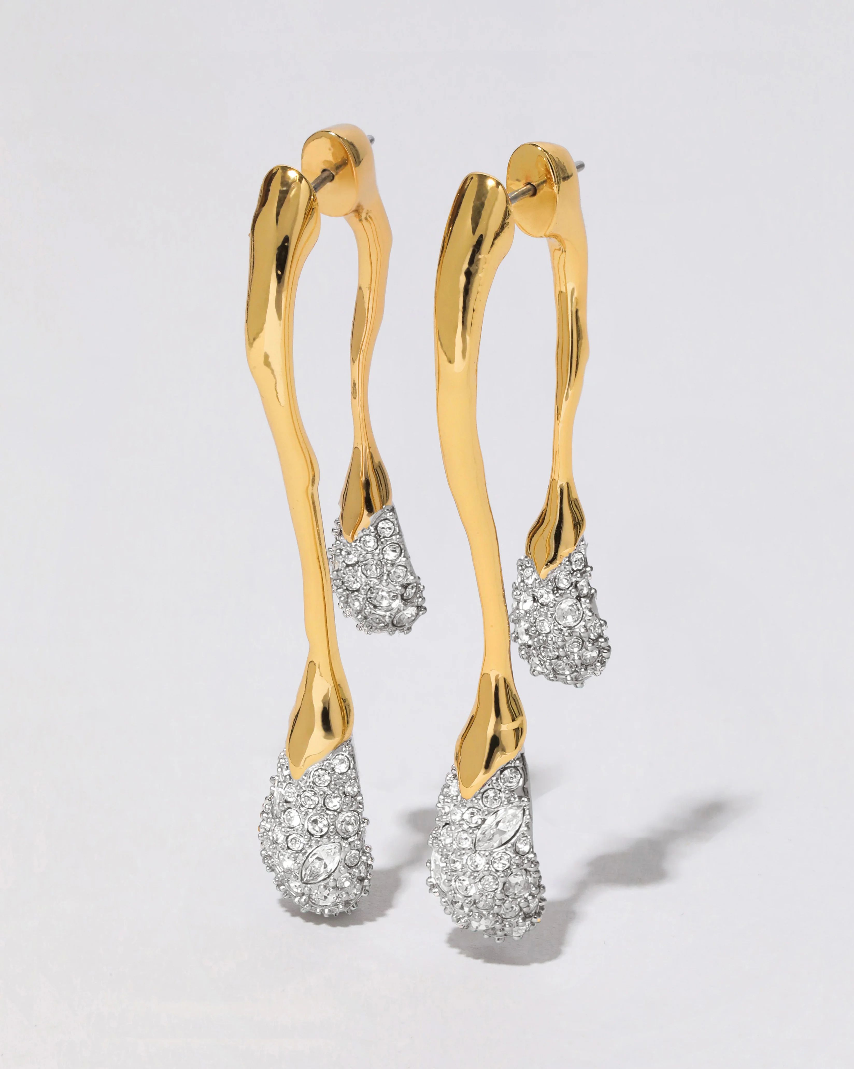 Solanales Crystal Front Back Double Drop Earring- Gold | Alexis Bittar