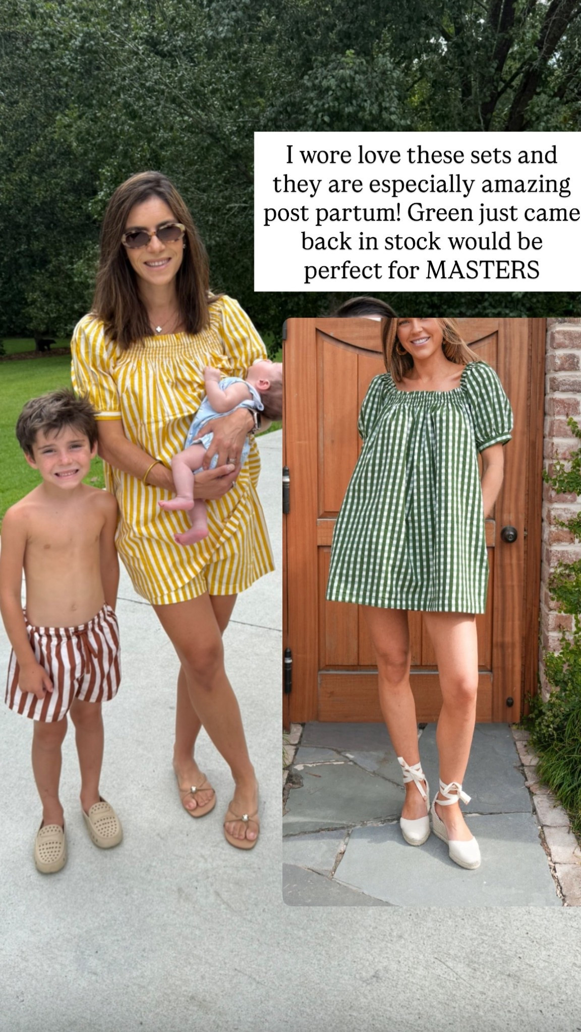 In small, matching sets 
Post partum 

#LTKootd #LTKTravel #LTKSeasonal