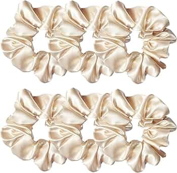 6 Pcs Satin Silk Hair Scrunchies Soft Hair Ties Fashion Hair Bands Hair Bow Ropes Hair Elastic Br... | Amazon (US)