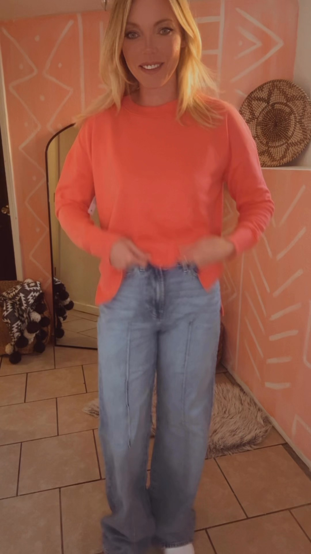 5’7 140 lbs 
Walmart finds/ comfy oversized sweater true to size/ flower fanny/ Viral Jessica Simpson jeans/ tts/ small stretch/Ray Ban/ aviator 
#walmart #viral # jeans #spring

#LTKU #LTKWatchNow #LTKSaleAlert