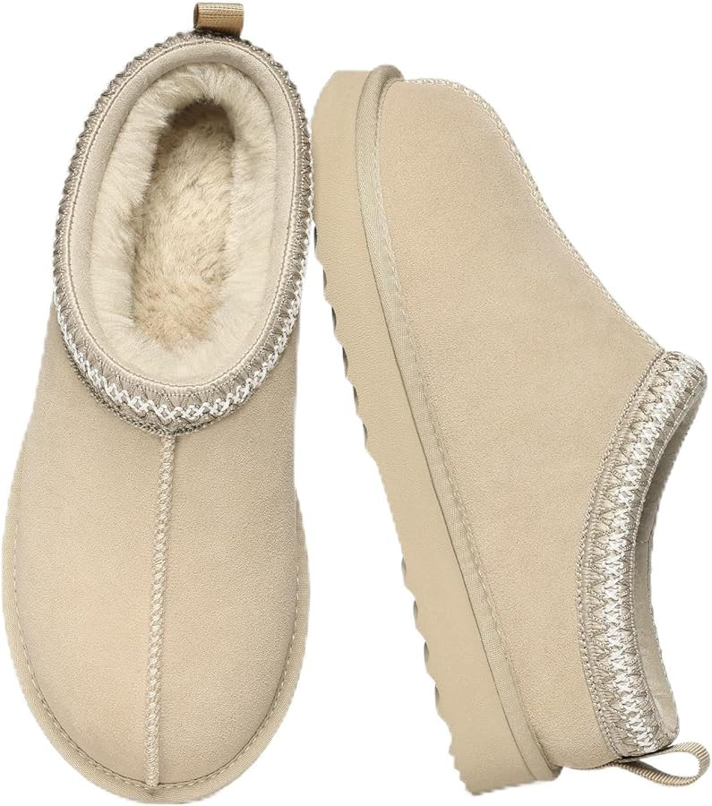 Litfun Women's Fuzzy House Slippers Genuine Suede Fluffy Winter Slipper Cozy Furry Warm Shoes Ind... | Amazon (US)