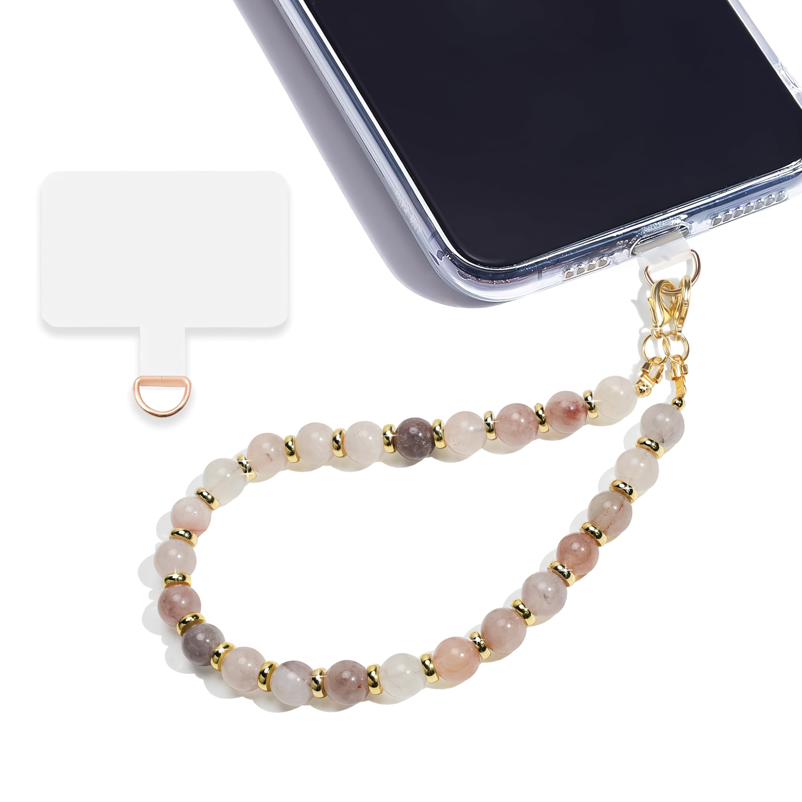 Marble Beaded Phone Wrist Strap,Detachable Phone Bracelet Strap with Tether Tab,Hands-Free Wristl... | Amazon (US)
