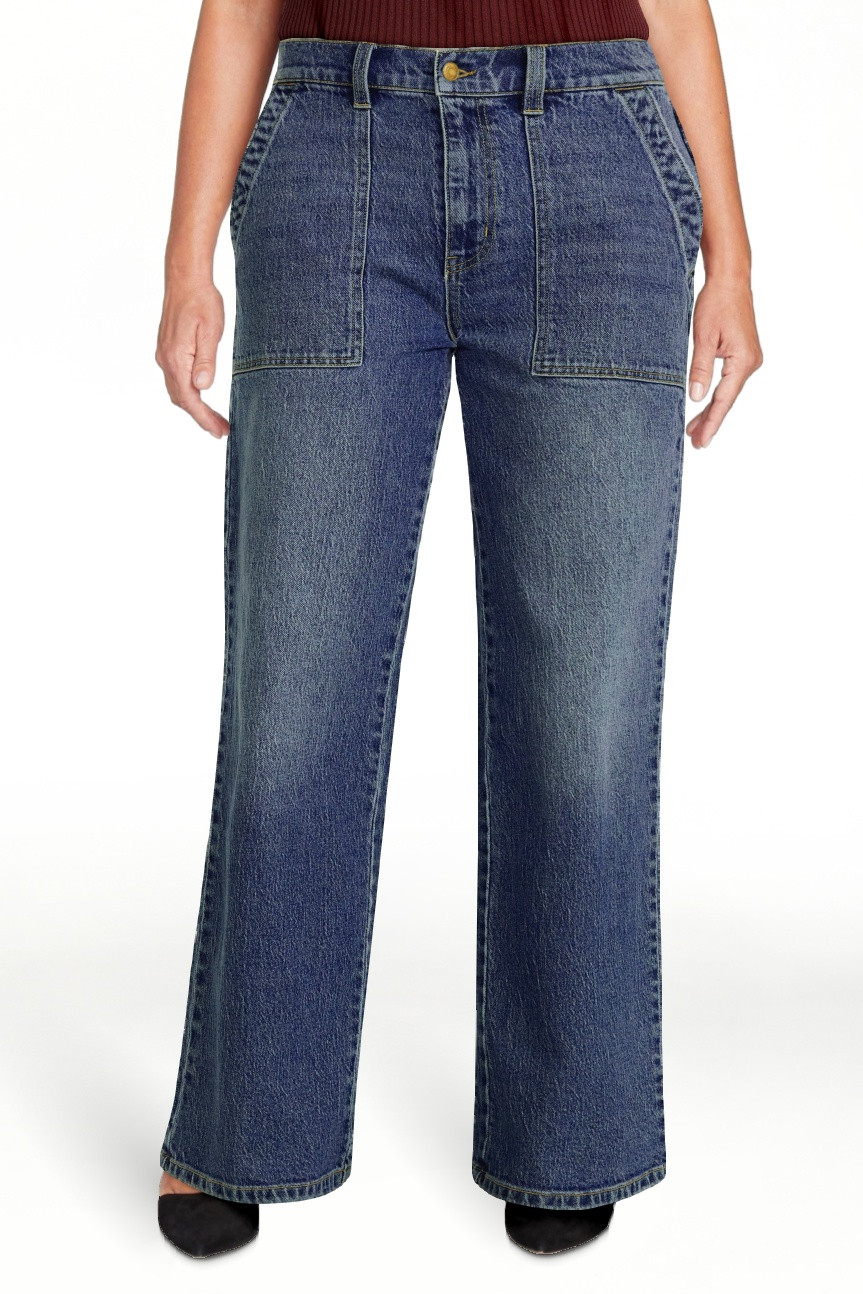 Scenario Women's High Rise Utility Jeans, 31" Regular and 29" Short Inseam, Sizes 0-20 | Walmart (US)