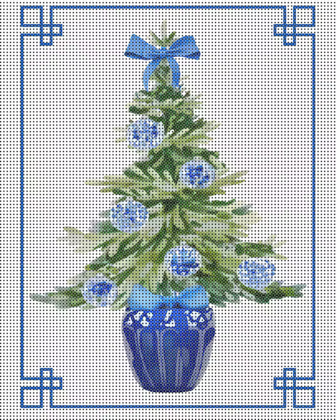 Chinoiserie Christmas Tree Needlepoint Canvas – Ready to Stitch | Etsy (US)