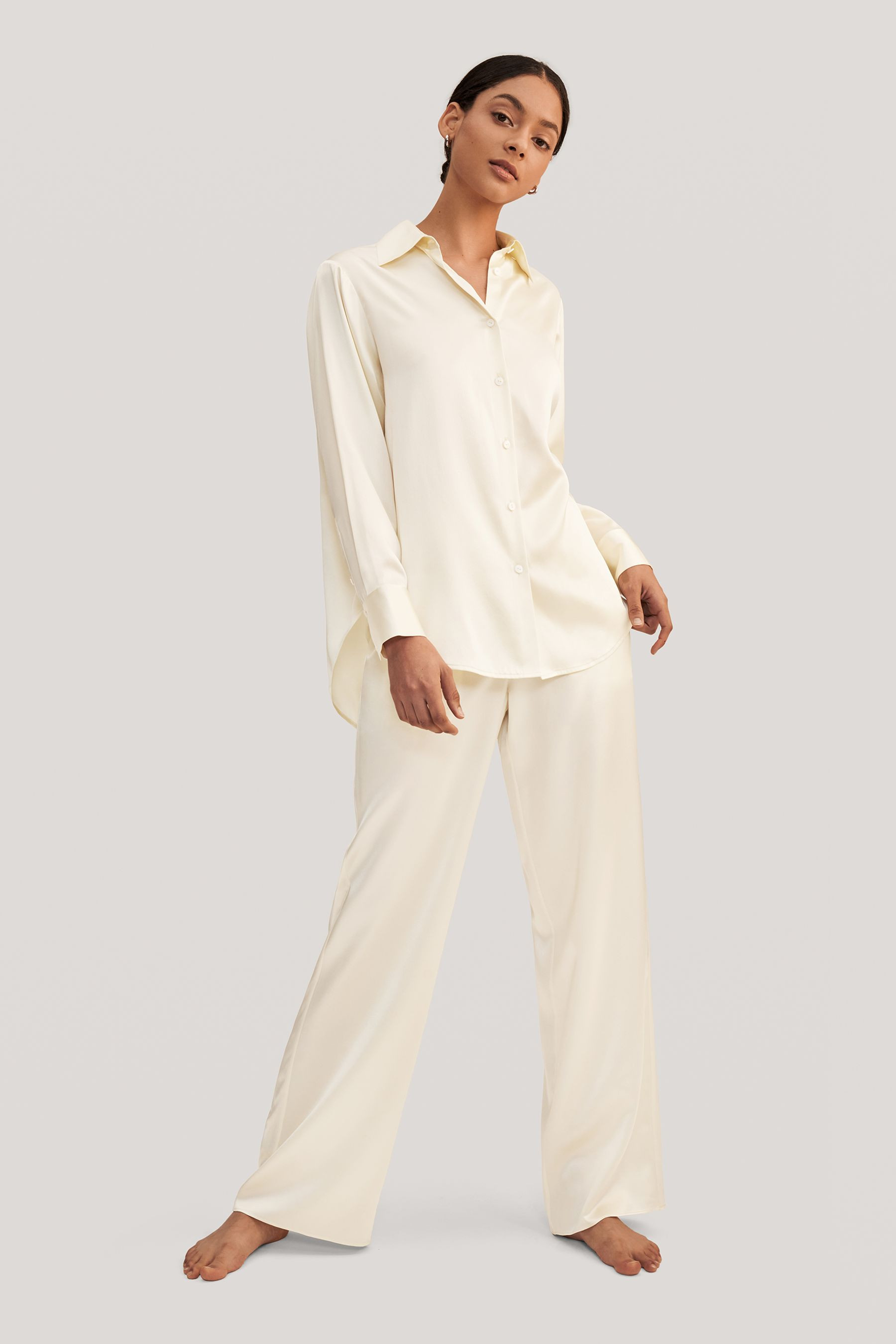 Viola oversized Silk Pajama For Women | LILYSILK